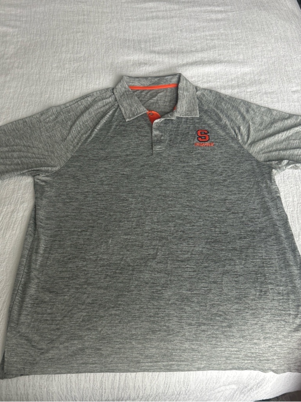 Colosseum Gray Heather Polo with Orange Trim and 'S' Logo
